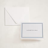 "Beaufort" - Letterpress Mitzvah Thank You Cards in Sky Blue by Megan Davis - Front