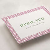 "delicate rattan" - Letterpress Mitzvah Thank You Cards in Neon Pink by Ellen Schlegelmilch - FREE Recipient Addressing