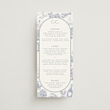 "Coastal Toile" - Menus in Periwinkle by Jenna Holcomb - Front