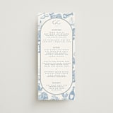 "Coastal Toile" - Menus in Sea by Jenna Holcomb - Front