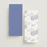 "Coastal Toile" - Menus in Periwinkle by Jenna Holcomb - Back of Card Options