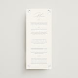 "Ocean Dreams" - Menus in Pale Cerulean by Sabrin Deirani - Front