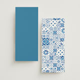 "watercolor tile" - Menus in Navy by Anastasia Makarova - Back of Card Options