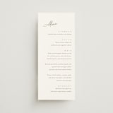 "Whimsy" - Menus in Latte by Cara Scott - Front