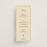 "Big Heart Wedding" - Menus in Cherry by Ani Somi - Front