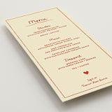 "Big Heart Wedding" - Menus in Cherry by Ani Somi - Detail