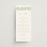 "Floral Arch" - Menus in Greenery by Phrosné Barwood - Front