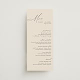 "Scripted Names" - Menus in Ecru by Hooray Creative - Front
