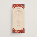 "Japanese Textile" - Menus in Rose by Jennifer Holbrook - Front