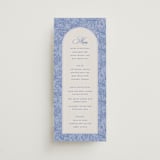 "Amalfi Blue" - Menus in Blue Mist by Design Lotus - Front