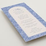 "Amalfi Blue" - Menus in Blue Mist by Design Lotus - Detail