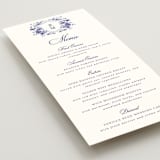 "Blooming Crest" - Menus in Plum by Cass Loh - Detail