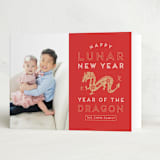 "Dragon Emblem" - Lunar New Year Cards in Ruby by Claudia Valenzuela - Folded Card