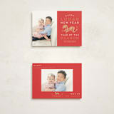 "Dragon Emblem" - Lunar New Year Cards in Ruby by Claudia Valenzuela - Photo Orientation Options