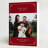 "Happy Lunar New Year" - Lunar New Year Cards in Cranberry by Pixel and Hank - Folded Card