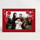 "Lanterns" - Lunar New Year Cards in Pomegranate by Jennifer Lew - Front