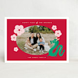 "Dragon Blossom" - Lunar New Year Cards in Ruby by Adelyn T. - Front