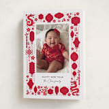 "Lanterns and Dragons" - Lunar New Year Cards in Cherry by Penny Eversole - Folded Card