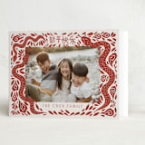 "Papercut Horse" - Lunar New Year Cards in Crimson by Katharine Watson - Folded Card