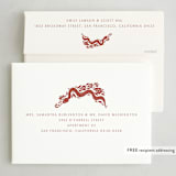 "Papercut Horse" - Lunar New Year Cards in Crimson by Katharine Watson - FREE Recipient Addressing