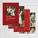 "Chinese textile" - Lunar New Year Cards in Cherry by Yaling Hou Suzuki - Back of Card Options