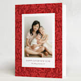 "Chinese textile" - Lunar New Year Cards in Cherry by Yaling Hou Suzuki - Folded Card