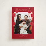 "Lanterns" - Lunar New Year Cards in Pomegranate by Jennifer Lew - Front