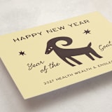 "the goat" - Lunar New Year Cards in Buttercream by Ani Somi - Detail