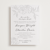 "my dearest" - Letterpress Wedding Invitations in Soft Black | Blind Deboss by Qing Ji - Front