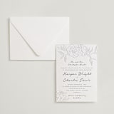 "my dearest" - Letterpress Wedding Invitations in Soft Black | Blind Deboss by Qing Ji - Invitation with Envelope