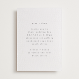 "Very Plain" - Letterpress Wedding Invitations in Gravel by Phrosné Barwood - Front