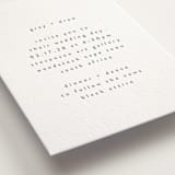 "Very Plain" - Letterpress Wedding Invitations in Gravel by Phrosné Barwood - Detail