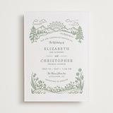 "On The Horizon" - Letterpress Wedding Invitations in Mint by Paper Sun Studio - Front