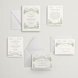 "On The Horizon" - Letterpress Wedding Invitations in Mint by Paper Sun Studio - Invitation Suite