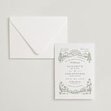 "On The Horizon" - Letterpress Wedding Invitations in Mint by Paper Sun Studio - Invitation with Envelope