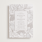 "Botanical Garden" - Letterpress Wedding Invitations in Dove Grey | Blind Deboss by Kaydi Bishop - Front