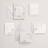 "Botanical Garden" - Letterpress Wedding Invitations in Dove Grey | Blind Deboss by Kaydi Bishop - Invitation Suite