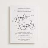 "Nothing Compares To You" - Letterpress Wedding Invitations in Soft Black | Gravel by Design Lotus - Front