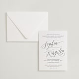 "Nothing Compares To You" - Letterpress Wedding Invitations in Soft Black | Gravel by Design Lotus - Invitation with Envelope