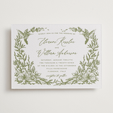 "Eden" - Letterpress Wedding Invitations in Pistachio by Grae - Front