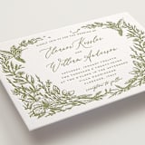 "Eden" - Letterpress Wedding Invitations in Pistachio by Grae - Detail