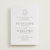 "Cosmopolitan" - Letterpress Wedding Invitations in Soft Black by Meagan Christensen - Front