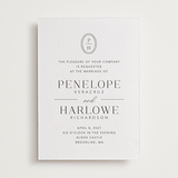 "Cosmopolitan" - Letterpress Wedding Invitations in Soft Black by Meagan Christensen - Front