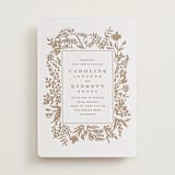 "Morning Fields" - Letterpress Wedding Invitations in Matte Gold by Amy Kross - Front