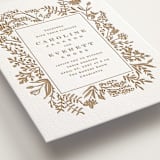 "Morning Fields" - Letterpress Wedding Invitations in Matte Gold by Amy Kross - Detail