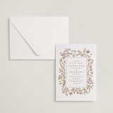 "Morning Fields" - Letterpress Wedding Invitations in Matte Gold by Amy Kross - Invitation with Envelope