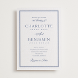"Starboard" - Letterpress Wedding Invitations in Lapis by Pixel and Hank - Front