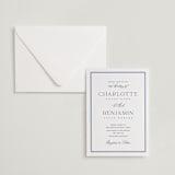"Starboard" - Letterpress Wedding Invitations in Lapis by Pixel and Hank - Invitation with Envelope