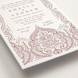 "Taj" - Letterpress Wedding Invitations in Rosewood by Kanika Mathur - Detail