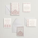 "Taj" - Letterpress Wedding Invitations in Rosewood by Kanika Mathur - Invitation Suite